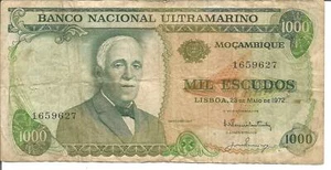 MOZAMBIQUE PORTUGAL 1.000$00 ESCUDOS 23/05/1972 - Picture 1 of 2