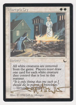 Gold Signed Martyr's Cry LP The Dark Artist Jeff Menges MTG Magic Reserved List! - Image 1 of 2