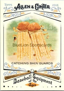 2018 Allen and Ginter Baseball Equipment of the Ages #BEA22 Catching Shin Guards - Picture 1 of 2