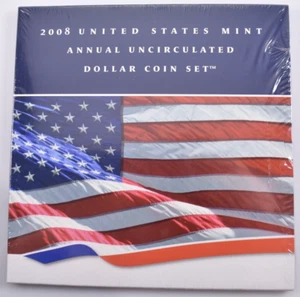 2008 United States Mint Annual Uncirculated Dollar Coin Set - Picture 1 of 2