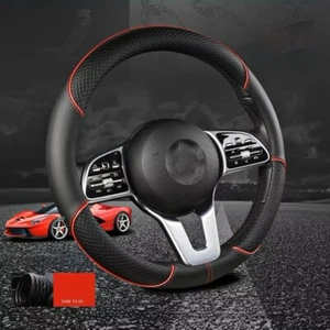 Coprivolante Auto Universale in Pelle Copri sterzo Auto Protezione Antiscivolo T - Photo 1/15