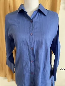 Kim Rogers Woman’s Blue Button Down Blouse Size L - Picture 1 of 6