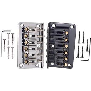 6 String Roller Saddle Hardtail Bridge with Wrench Screws for Electric Guitar