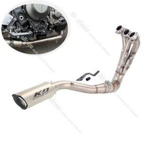 For Yamaha MT09 XSR900 Tracer 9 2021-2023 Full Exhaust Front Pipe Blue Muffler - Picture 1 of 14