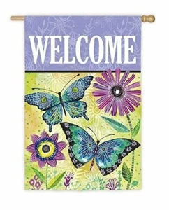 Floral Flight 13S4125 Evergreen SUEDE HOUSE Flag 28" x 44" - Picture 1 of 1