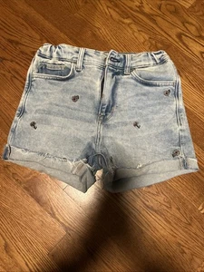 Arizona Jeans Curvy Midi Jeans Short High Rise Distressed Blumen Damen Gr. 1 - Bild 1 von 5