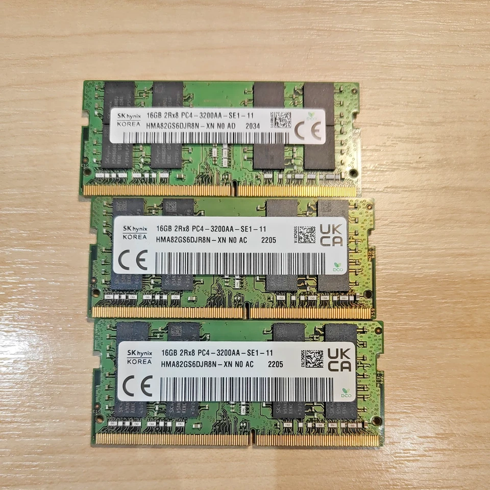 16GB SK-Hynix HMA82GS6DJR8N DDR4 3200MHz 2Rx8 PC4-256Laptop Memory RAM SODIMM - Image 1 of 1