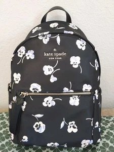 Kate Spade Chelsea The Little Better Pansy Backpack Medium Black Multi NWT - Picture 1 of 9
