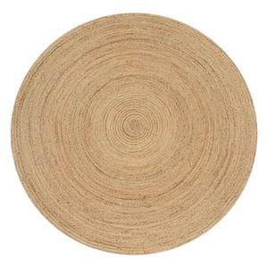 Hand Woven Jute Braided Rug 4' Round - Natural, Farmhouse Accent Circle Rever... - Picture 1 of 7