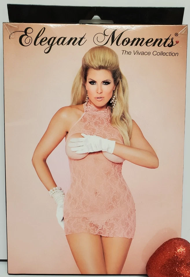 Queen Size Mini Dress Lingerie Cupless Coral Sexy Strech Lace By Elegant Moments - Image 1 of 4