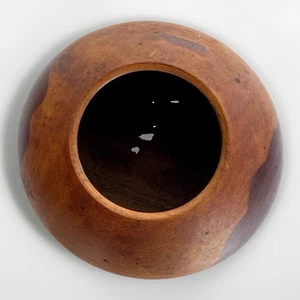 5-1/4" Wide Lathe Turned/Carved Two-Tone Wooden Bowl, Unsigned - Picture 1 of 11
