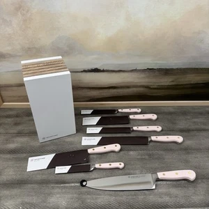Williams Sonoma Wüsthof Classic Color Knife Block Set/8 Pink Himalayan Salt Read - Picture 1 of 14