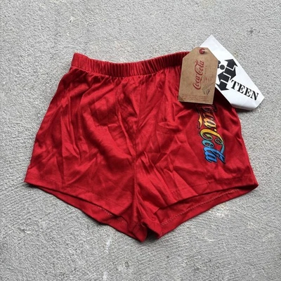 Pantalones Cortos Deadstock Años 80 Vintage Niños Coca-Cola Talla Mediana 10-12 Foto 1 de 4