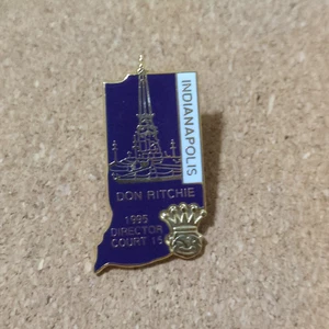 Indianapolis Indiana Don Ritchie 1995 Director Court 15 Lapel Pin Back Blue - Picture 1 of 3