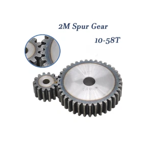 2M/10-58T  Spur Gears With 10 To 58 Teeth Metal Spur Transmission Gear 45 Steel  - Picture 1 of 7