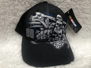 NWT- Hendrick Motorsports- Nascar -Dale JR SnapBack Trucker Hat- #88- Skulls - Picture 1 of 6