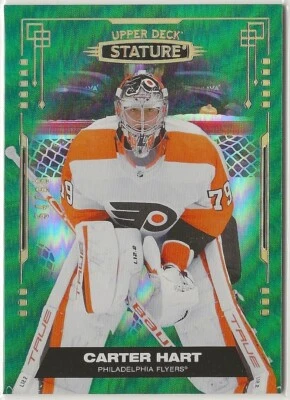 2021-22 Upper Deck Stature Photo Variant Green #34 Carter Hart 54/66 Flyers - Image 1 of 2