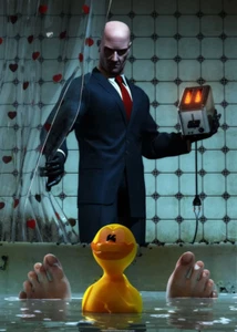 Displate Metall Poster Hitman Toaster Überraschung matt Größe L 26,6" x 18,9" (240123 - Bild 1 von 3