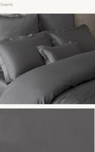 Restoration Hardware Organic Italian 600 Sateen Duvet King Graphite Gray $629 - Picture 1 of 4