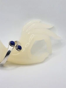 ARGENTO STERLING MEXICO BRACCIALE A CERNIERA  CABOCHON  VETRO  LAPISLAZZULI - Foto 1 di 5