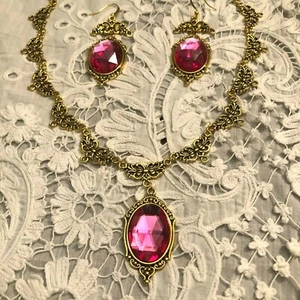 JUEGO DE PENDIENTES LARGOS CHARLOTTE FILIGRANA ST VICTORIANA ROSA CALIENTE ORO PL CHG - Imagen 1 de 8