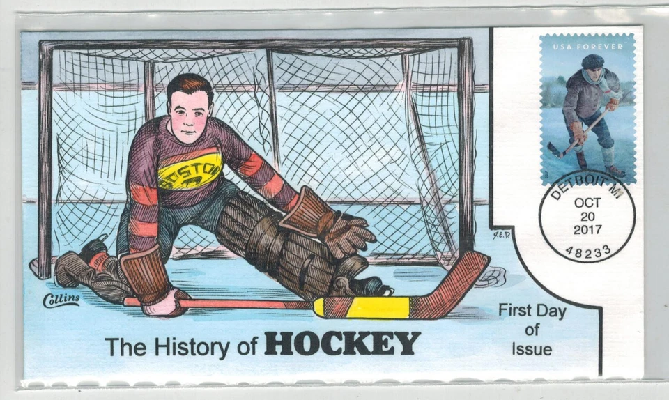 2017 COLLINS HANDPAINTED 5253 HISTORY OF HOCKEY EARLY HOCKEY PLAYERS GOALIE - Image 1 of 1