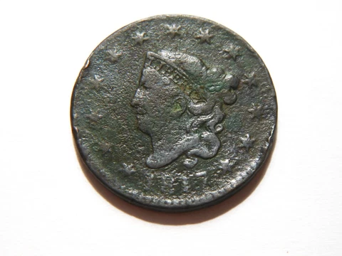 1817 G *13 Stars* Coronet Liberty Head Large Cent with light porosity Cover