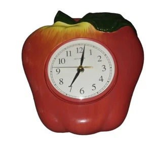 Acu-Rite Apple Kitchen 10" Wall Clock Battery Powered Ceramic Works On 1 AA Bat - Picture 1 of 6