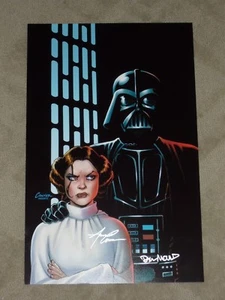 DARTH VADER & PRINCESS LEIA ART PRINT SIGN BY AMANDA CONNOR & PAUL MOUNTS 11x17 - Picture 1 of 1