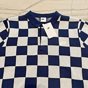 Nike Men's Sportswear Club Checkers Polo Shirt - Large Midnight Navy/Sail White - Picture 1 of 13