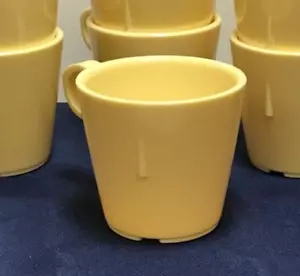 Vintage Butter Cream Melamine Stackable Coffee Cups ABC #410 - Picture 1 of 4