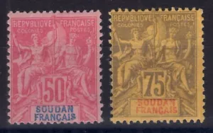 FRENCH SUDAN / FRENCH COLONY / Y&T # 13 - 14 MINT MH / CV 147$ - Picture 1 of 3