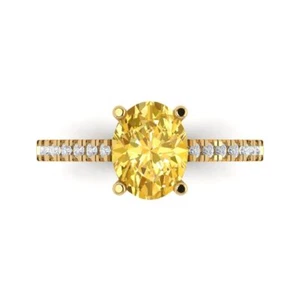 2.21Ct Oval Cut Natural Citrine Engagement Ring for Women, 14K Yellow Gold - Picture 1 of 11