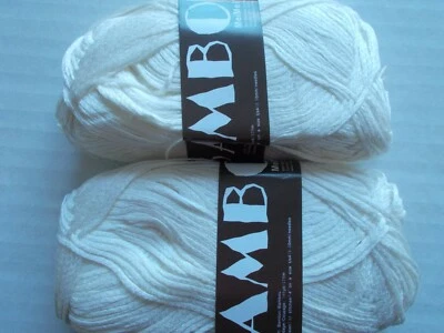 Hilo MeiMei Bambú 100% Bambú, Blanco, Lote de 2 (181 yardas ea) Foto 1 de 2