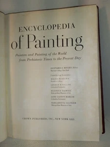 Vintage Book Encyclopedia Of Painting Bernard S. Myers Crown Publishers 1955  - Picture 1 of 6