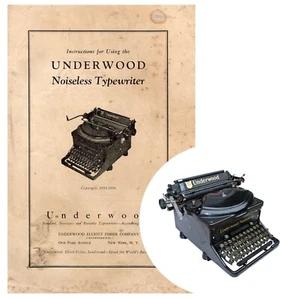 Underwood Noiseless Typewriter Instruction Manual Repro User Standard Vtg Guide - Picture 1 of 2