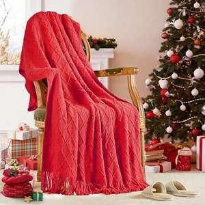 ChristmasThrow Blankets for Couch Gifts for Women Cozy Home Decor Knit Blanke... - Picture 1 of 7