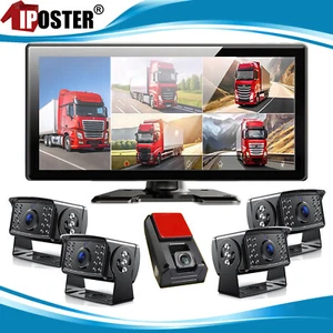 5 CH 10.36" IPS Quad Monitor DVR Backup camera For Truck Semi Box Bus RV Reverse - Picture 1 of 15