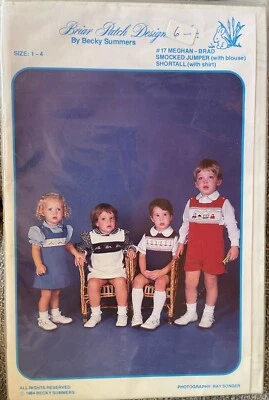 BRIAR PATCH DESIGN, #17, SIZE 1-4 SMOCKED JUMPER, BECKY SUMMERS, 1984 NEW OLD ST - Image 1 of 4