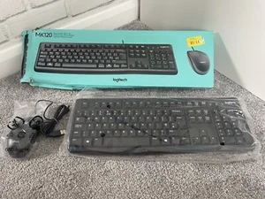 Combiné clavier filaire et souris optique Logitech MK120 clavier pleine grandeur UK - Photo 1/6