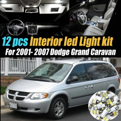 12pc White Car Interior LED Light Bulb Kit for 2001-2007 Dodge Grand Caravan - Image 1 of 4