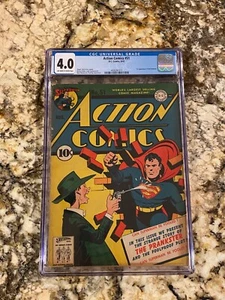 ACTION COMICS #51 DC 1942 CGC 4.0 1ST APPEARANCE OF THE PRANKSTER EARLY SUPERMAN - Picture 1 of 3