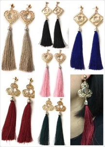 Super Long Funky Tassel Chandelier Dangle Party Earrings - Pierced or Clip On - Picture 1 of 20