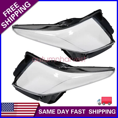 For Cadillac ATS 2013-2018 Replace Left+Right Headlight Cover Lens Lamp Shell US - Image 1 of 4