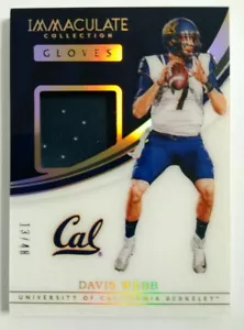 2017 Davis Webb rookie Immaculate Used GLOVES Relic card#13/48 SP RC rare rookie - Picture 1 of 2