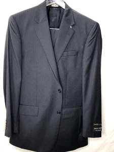 NWT JoS. A. Bank Navy Pin Striped Superfine 42L Wool Suit Signature Collection - Picture 1 of 7