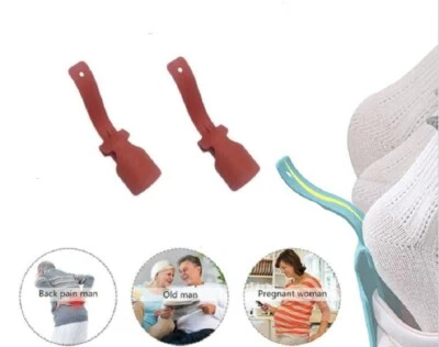 1 par de ayudantes de bocina para zapatos de uso: fácil encendido/apagado antideslizante para personas mayores y soporte de movilidad Foto 1 de 4