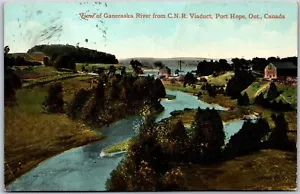 Postcard Port Hope Ontario c1913 View Of Ganaraska River from C.N.R. Viaduct - Bild 1 von 2