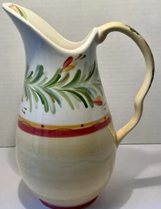 Southern Living at Home Hand-Painted Tall Water Pitcher 11 1/2" 90 Ounce Siena - Picture 1 of 5