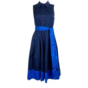 Kate Spade Popeline marineblau und blau Shirtkleid Größe 6 - Bild 1 von 5